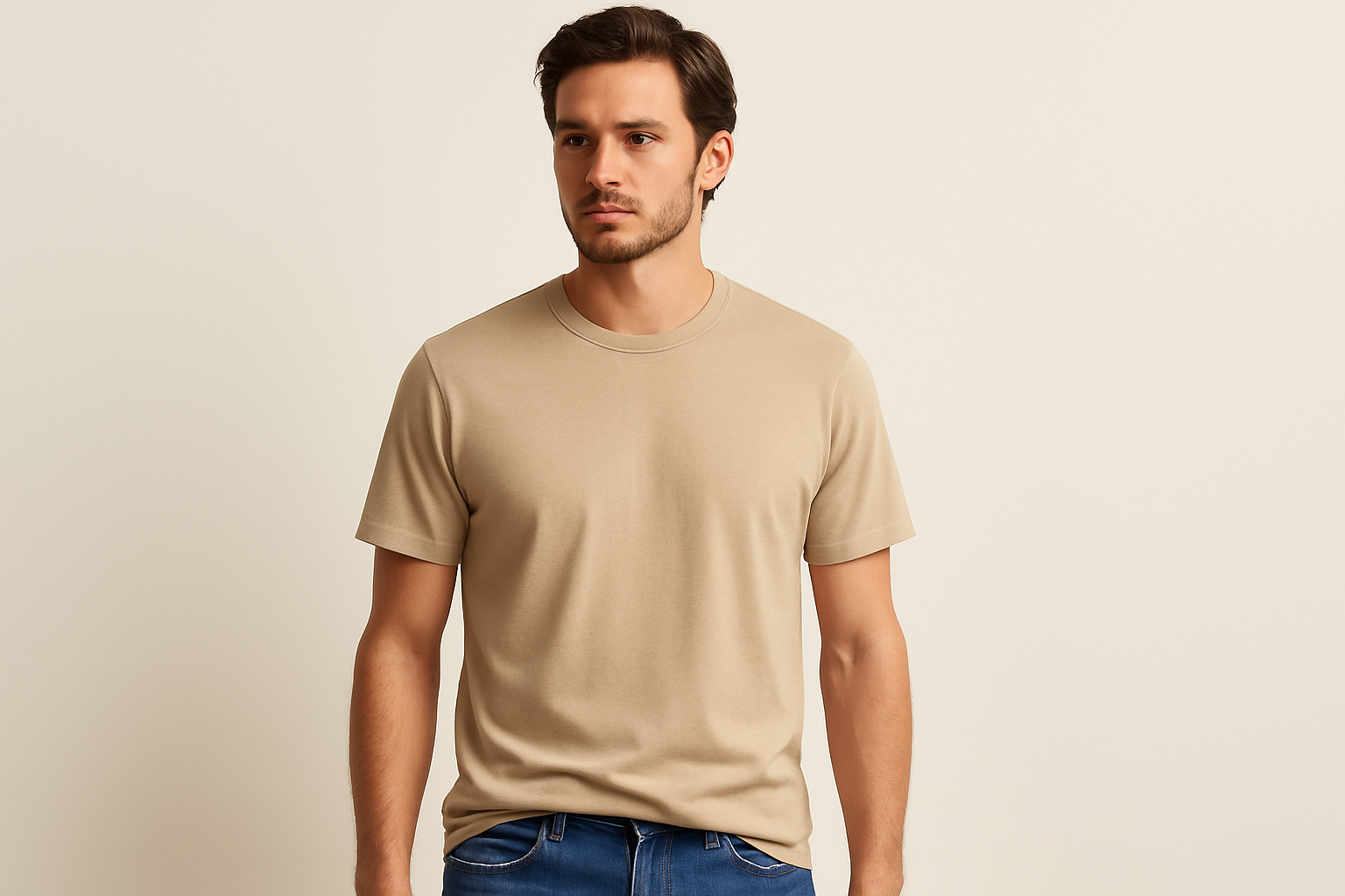 Luxe Supima tee :BEIGE