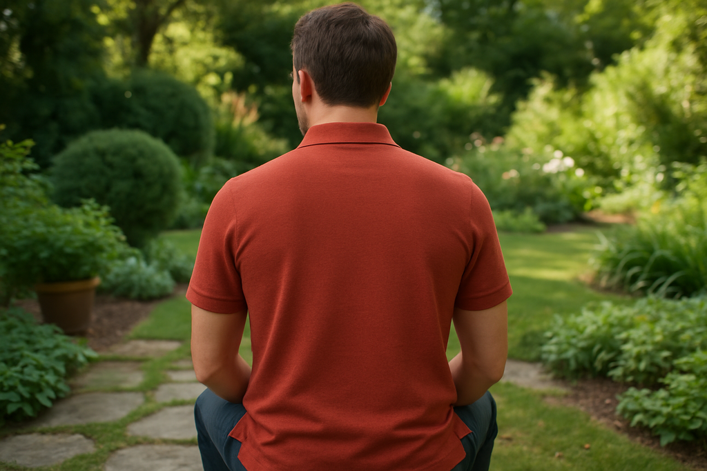 Classic Polo collar tee : BRICK RED