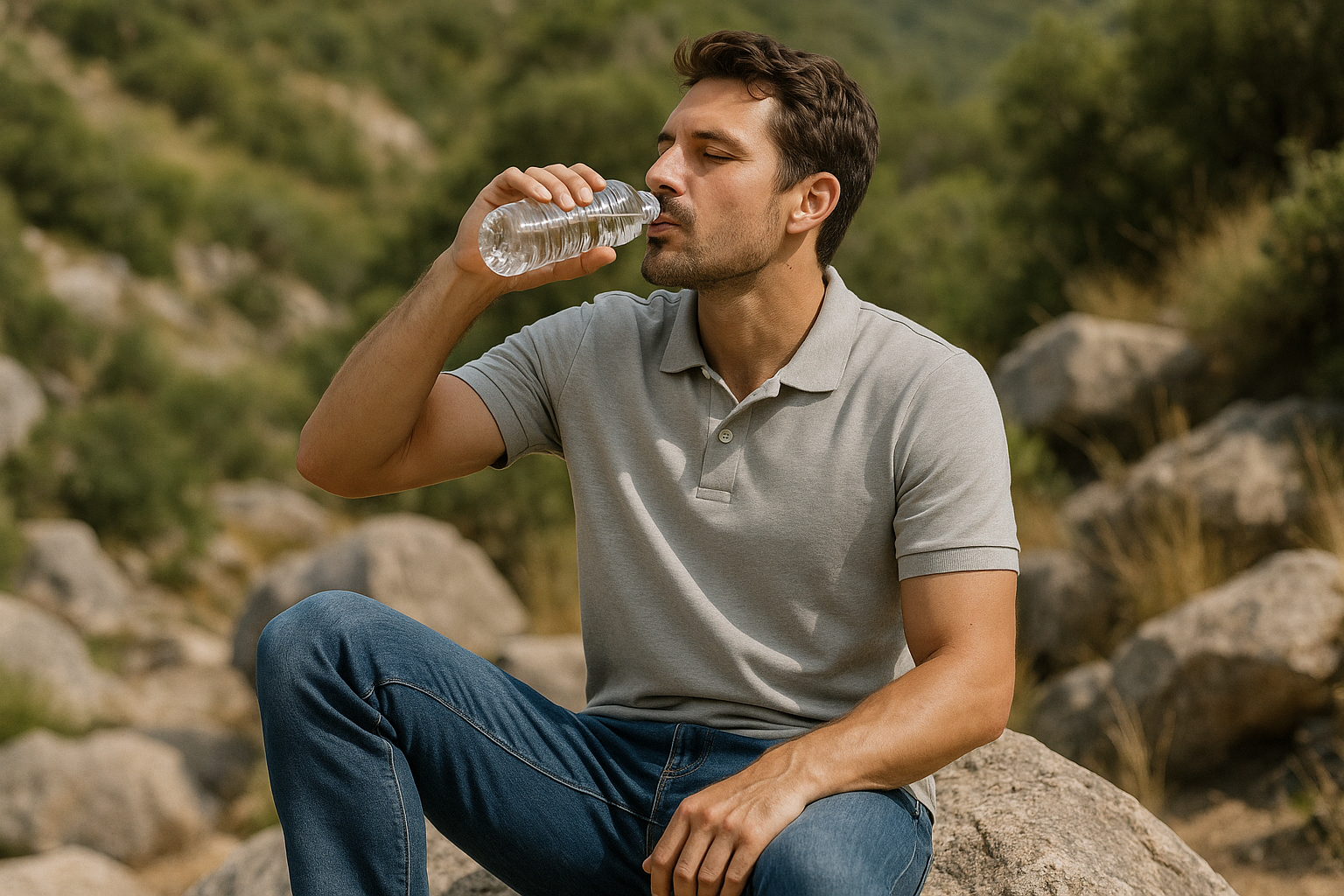 Classic Polo collar tee : GRAY