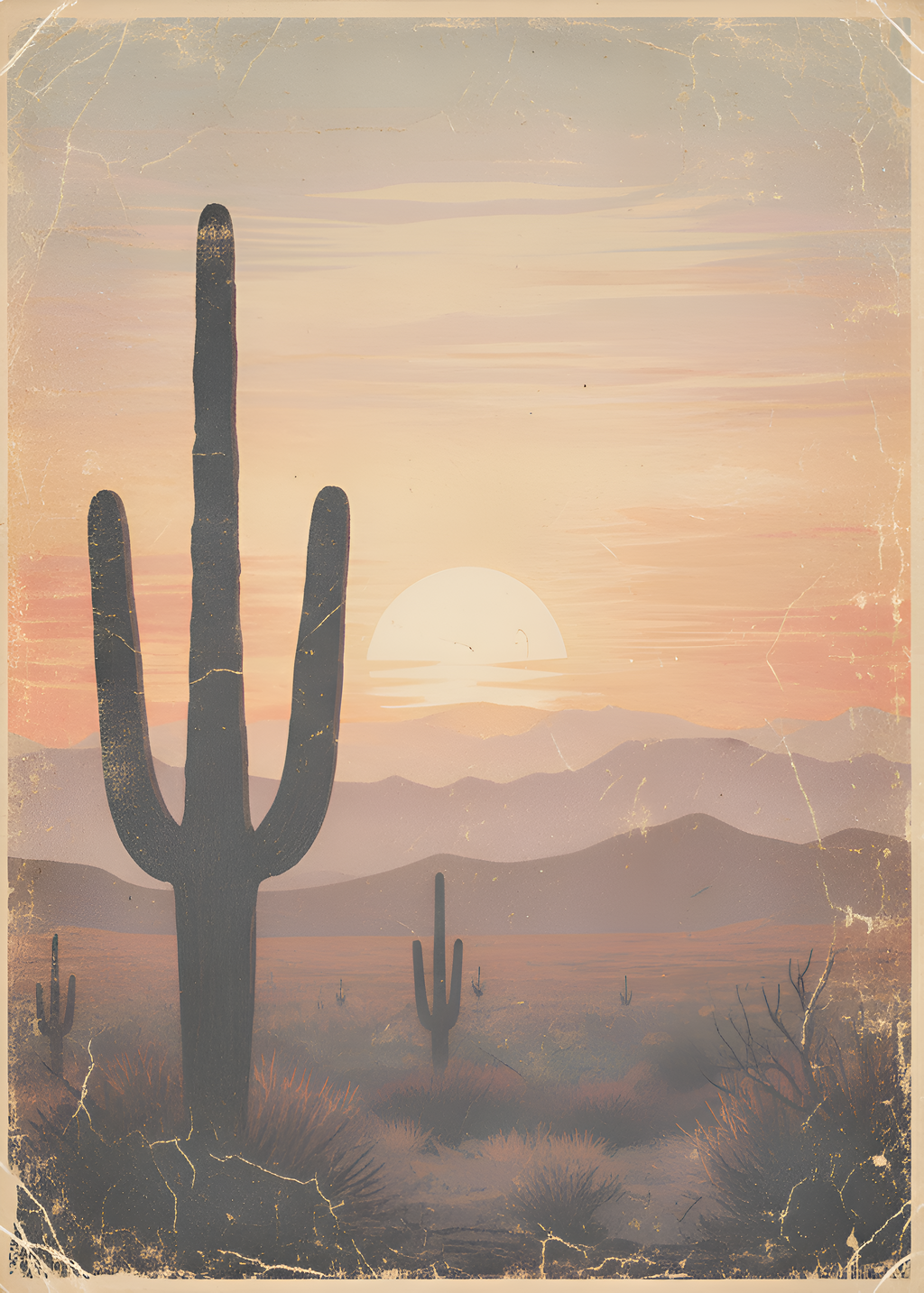 "CACTUS "  Terry Oversized Graphic Printed T-shirt