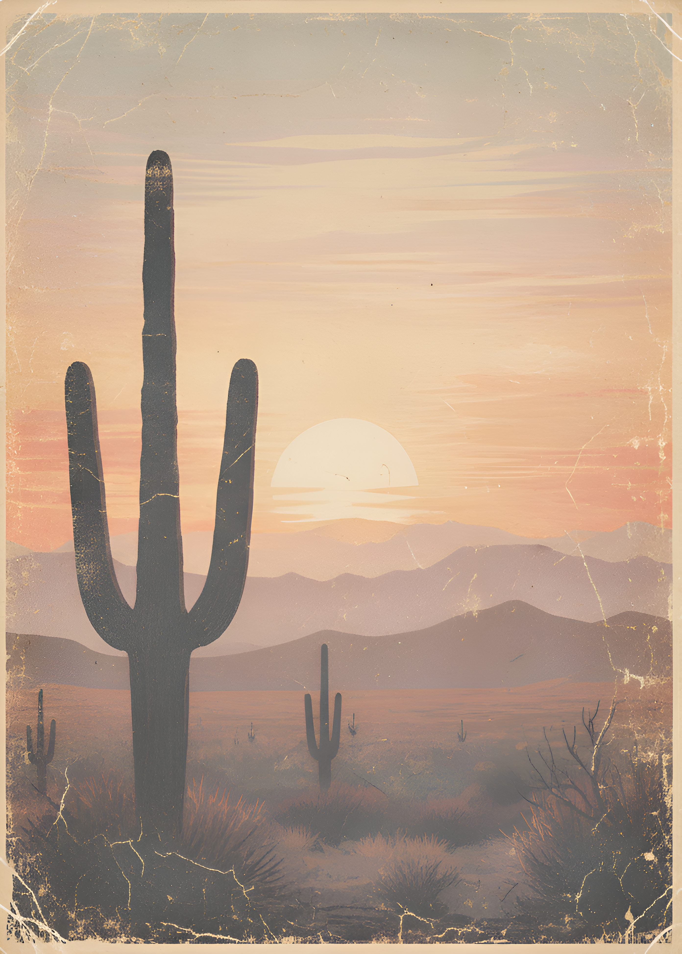 "CACTUS "  Terry Oversized Graphic Printed T-shirt