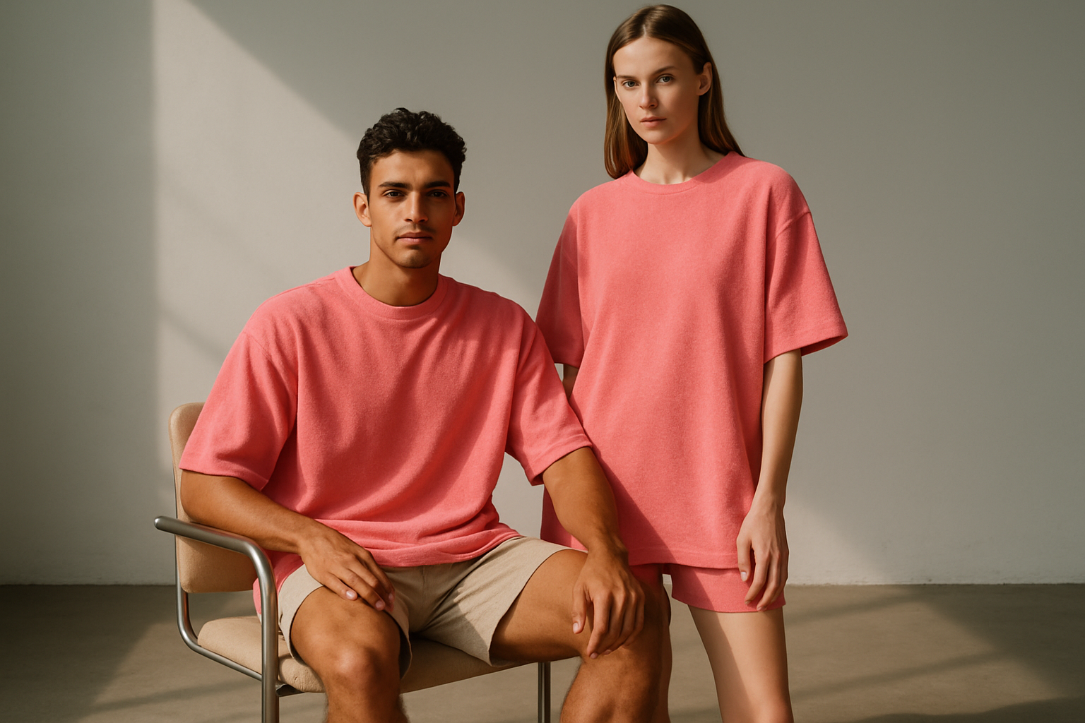 Terry Oversized tee :FLAMINGO