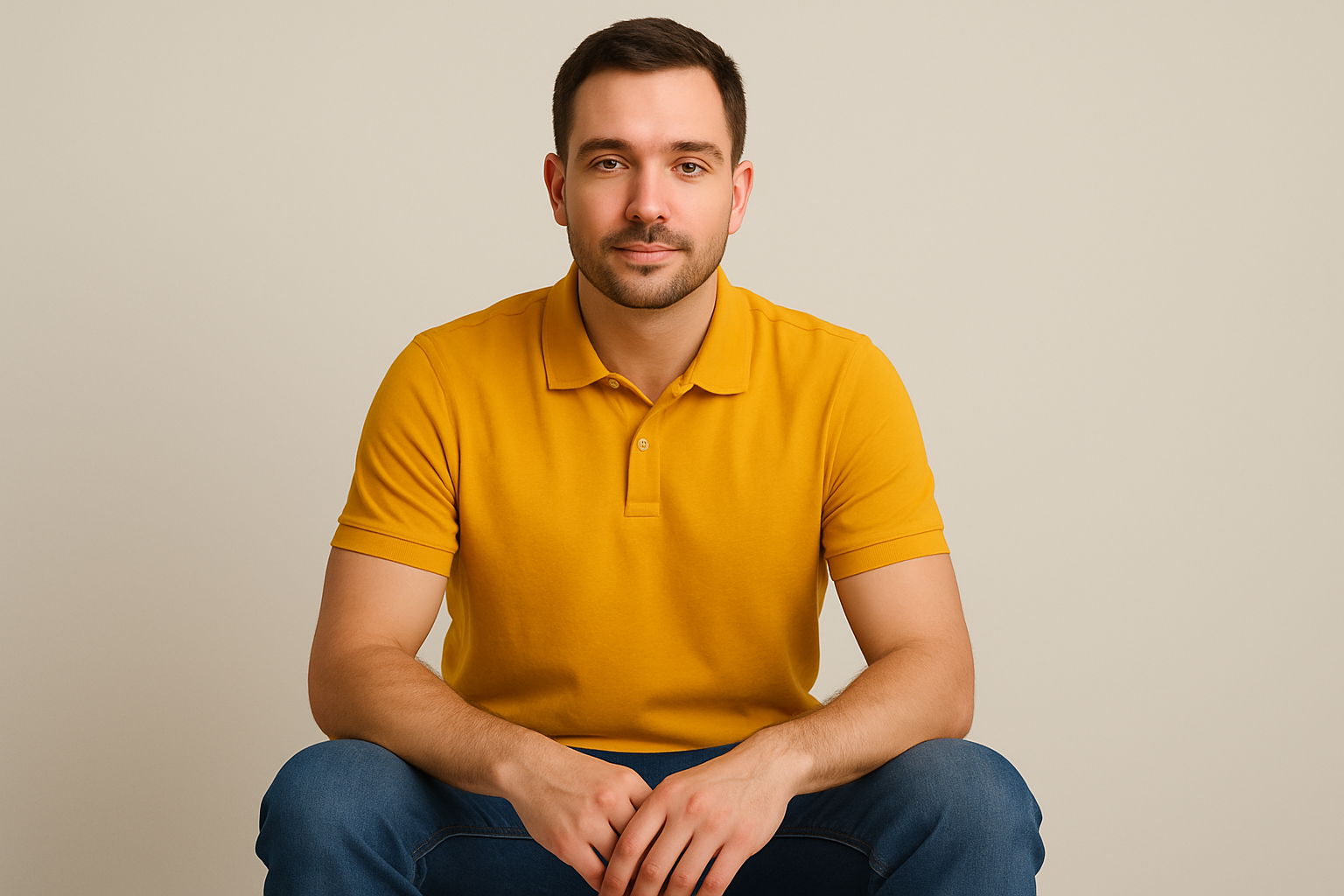 Classic Polo collar tee : MUSTARD YELLOW