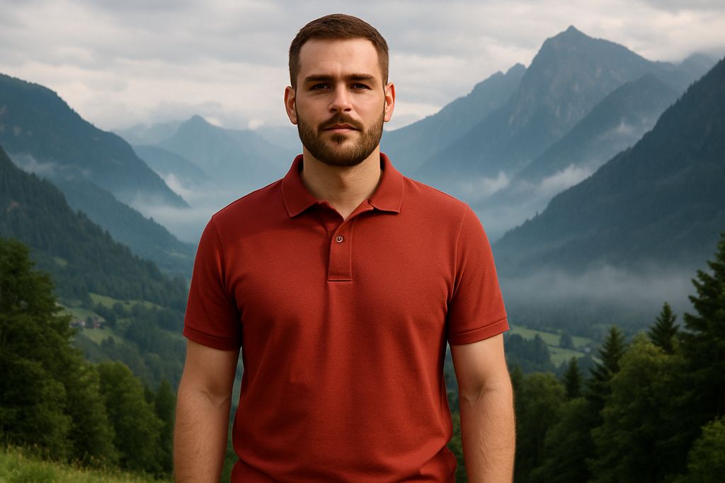 Classic Polo collar tee : BRICK RED