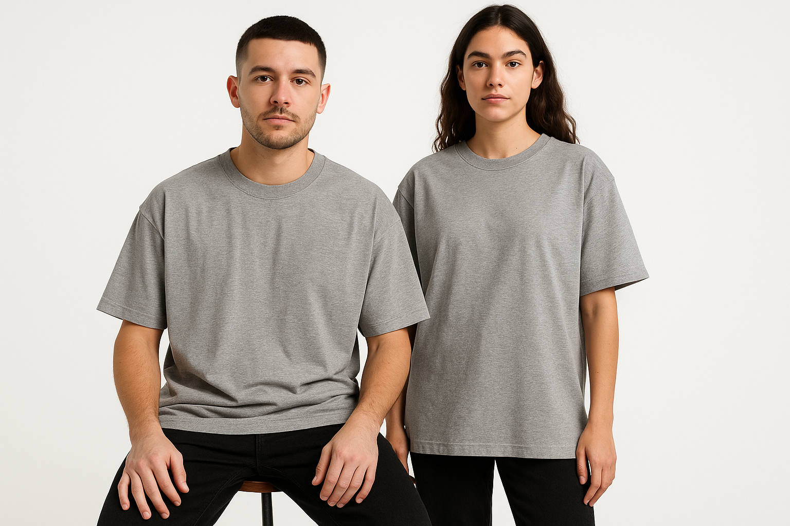 Classic oversized tee : GREY MELANGE