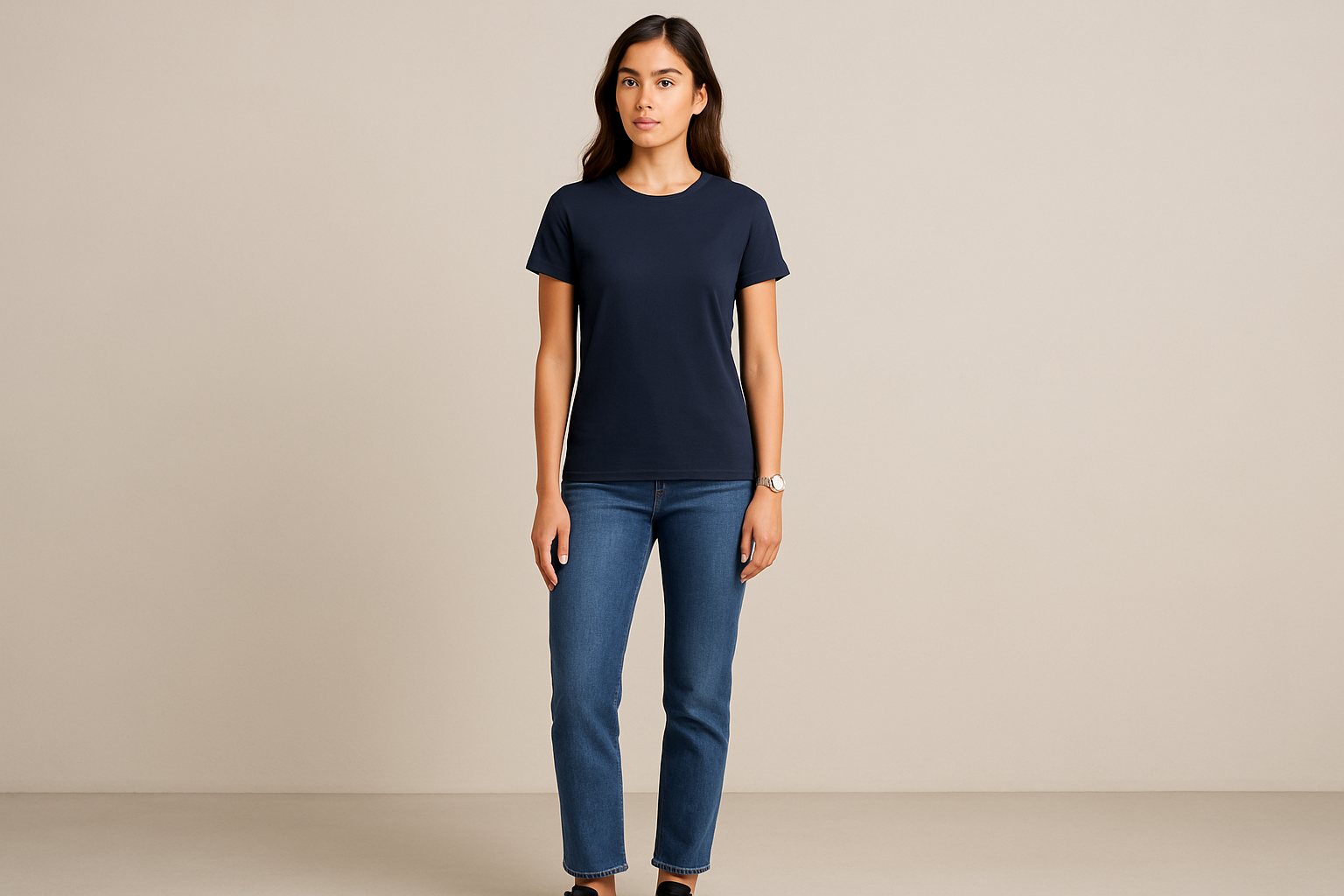 Supima prime tee :NAVY BLUE