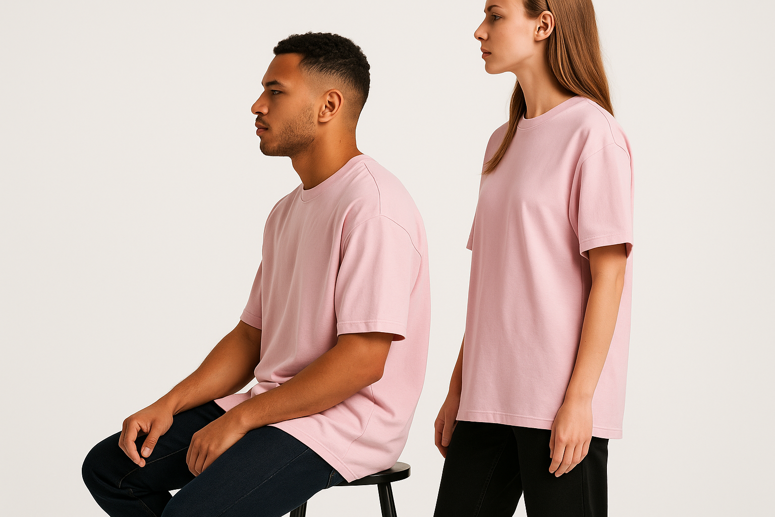 Classic oversized tee : LIGHT BABY PINK