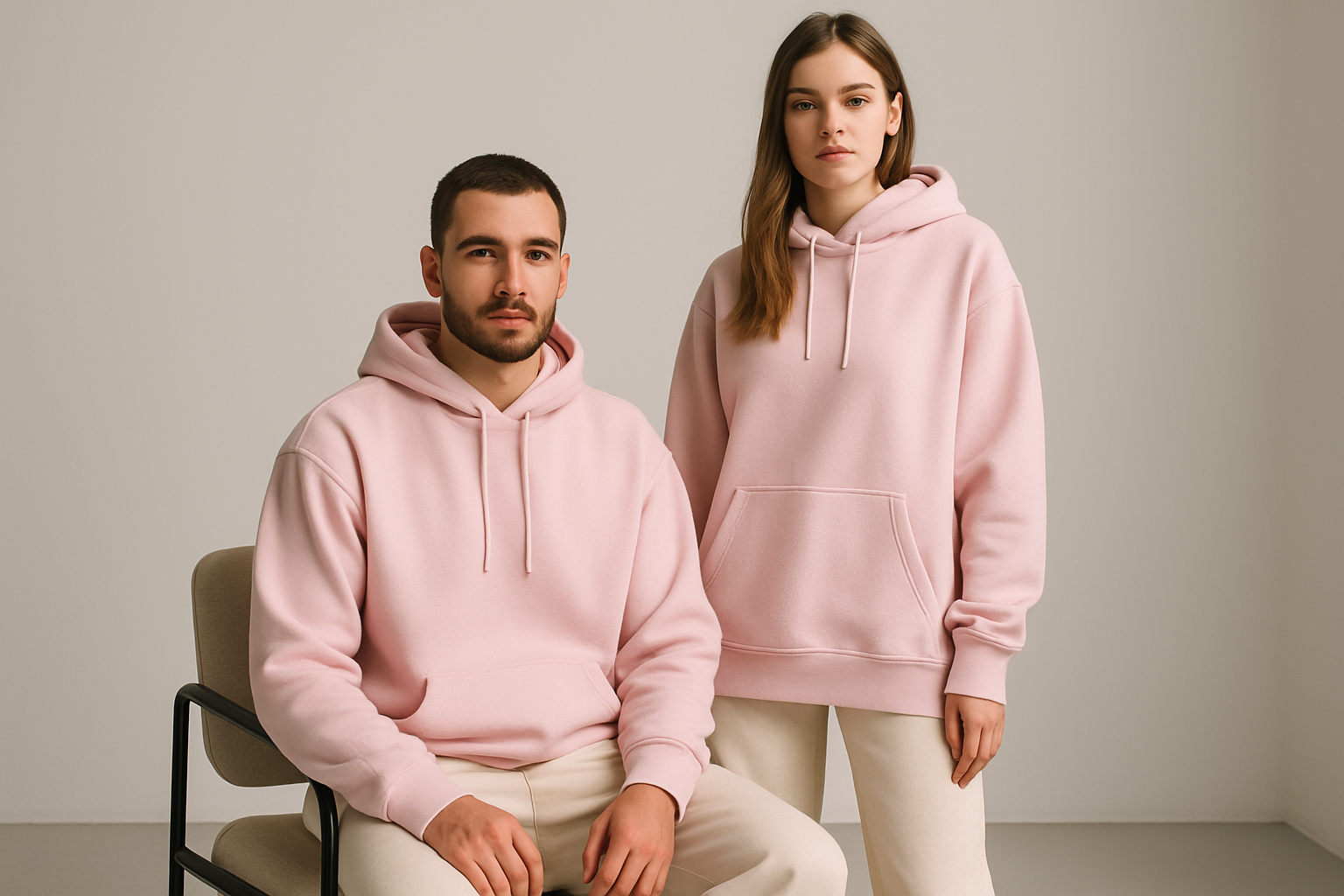 Oversized Hoodie : LIGHT BABY PINK