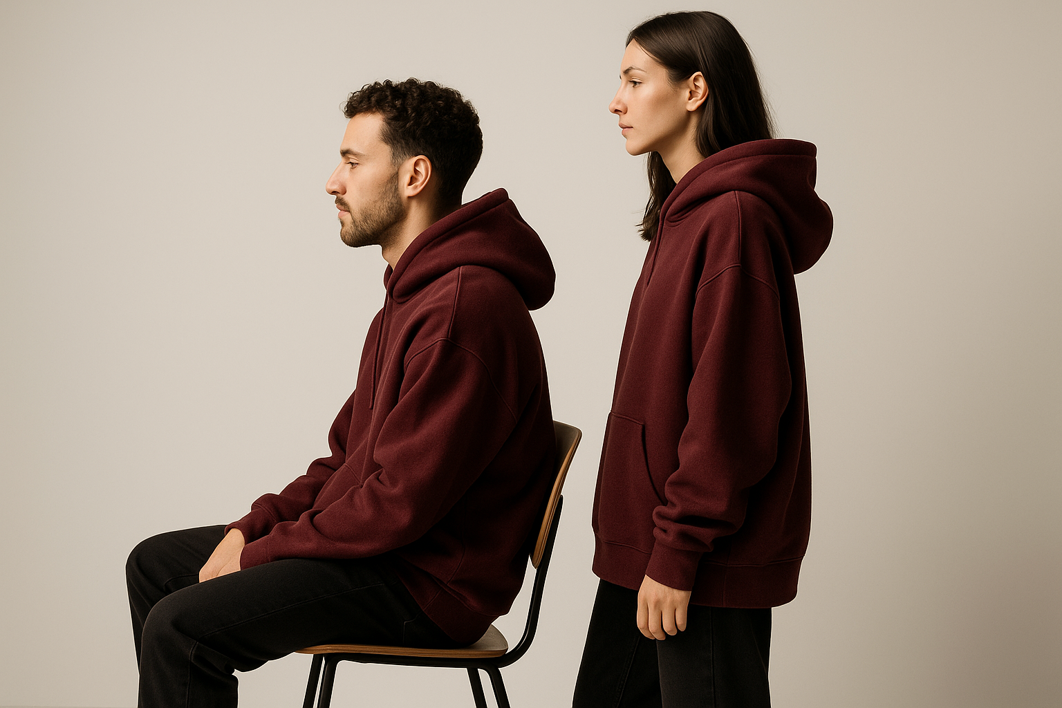 Oversized Hoodie : MAROON