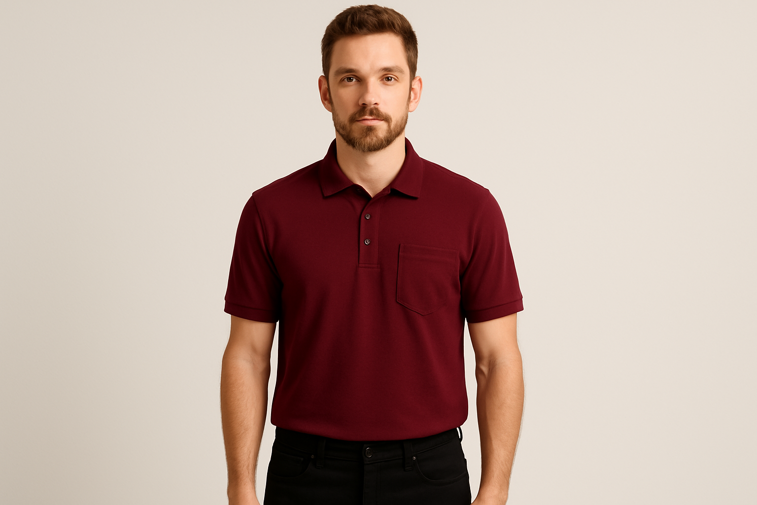 Classic Polo collar tee : MAROON