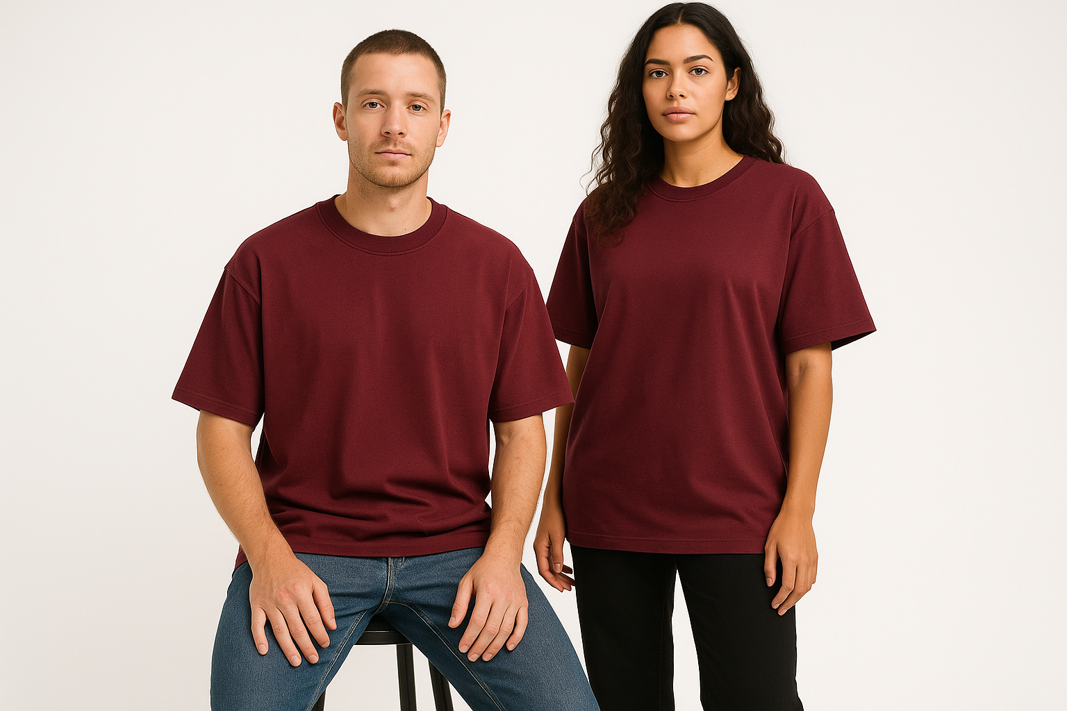 Classic oversized tee :MAROON