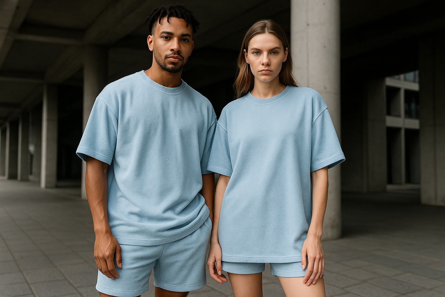 Terry Oversized tee : BABY BLUE