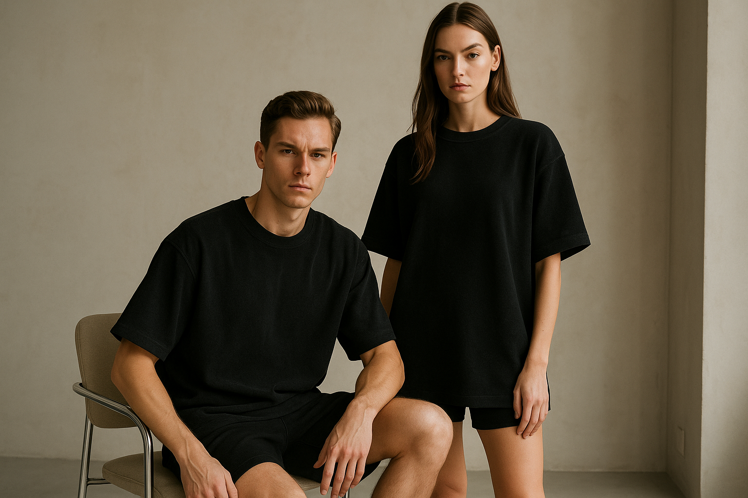 Terry Oversized tee :BLACK