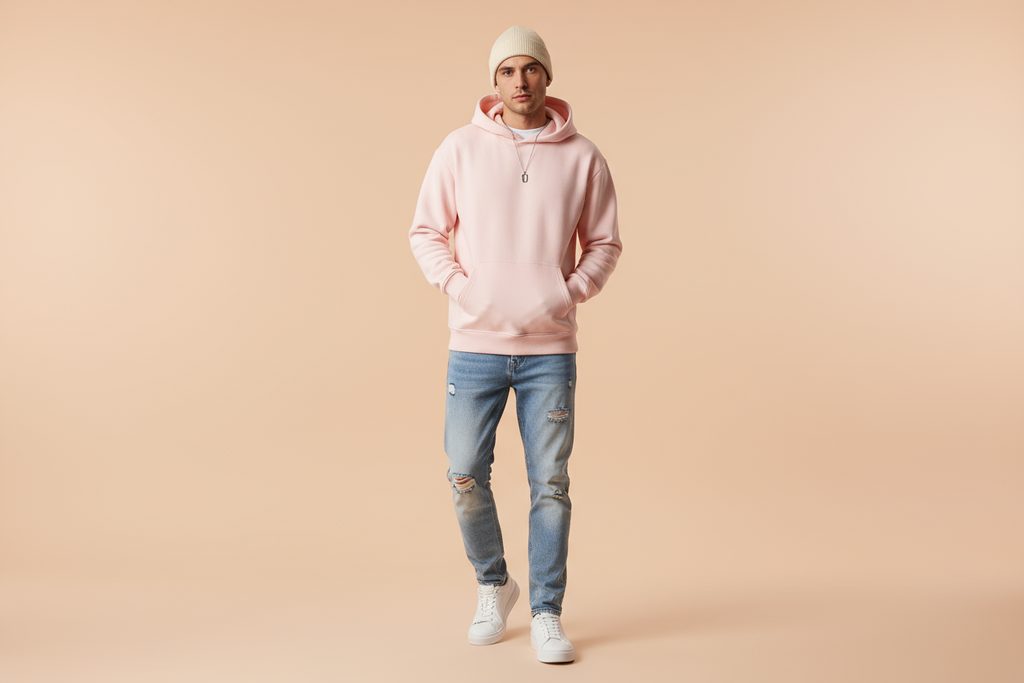 Premium Hoodie : LIGHT BABY PINK