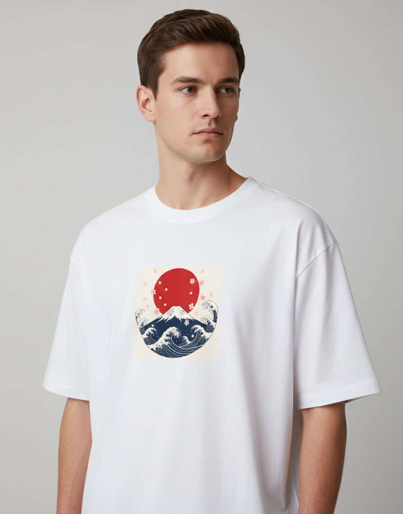 "MOUNTAIN" Classic Oversized Graphic Printed T-shirt