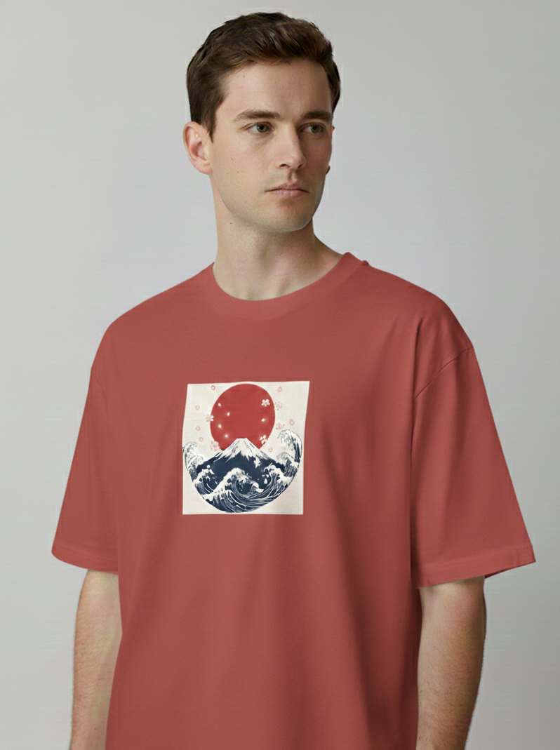 "MOUNTAIN" Classic Oversized Graphic Printed T-shirt