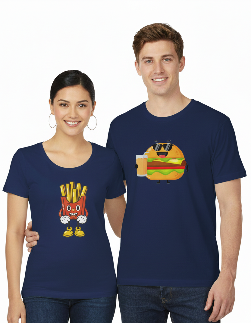 BURGER PRINTED COUPLE TEES : COMBO COLLECTION