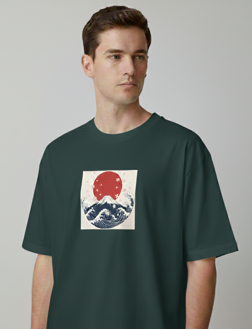 "MOUNTAIN" Classic Oversized Graphic Printed T-shirt