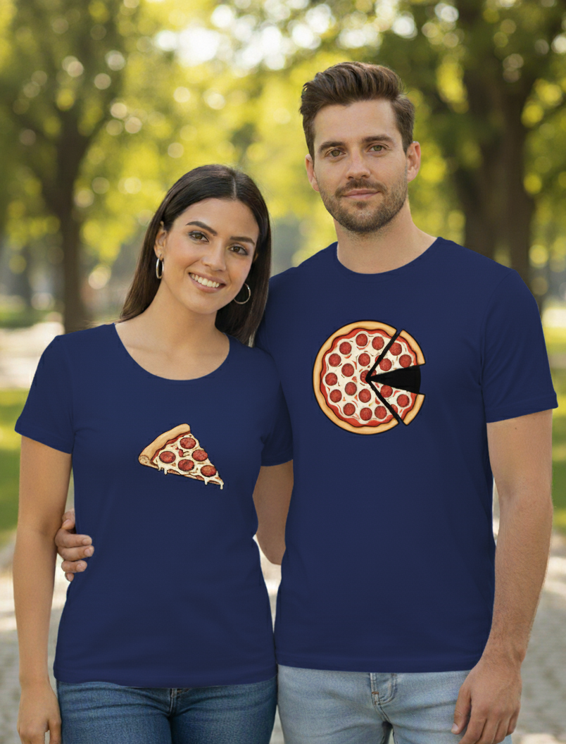 PIZZA PRINTED COUPLE TEES : COMBO COLLECTION