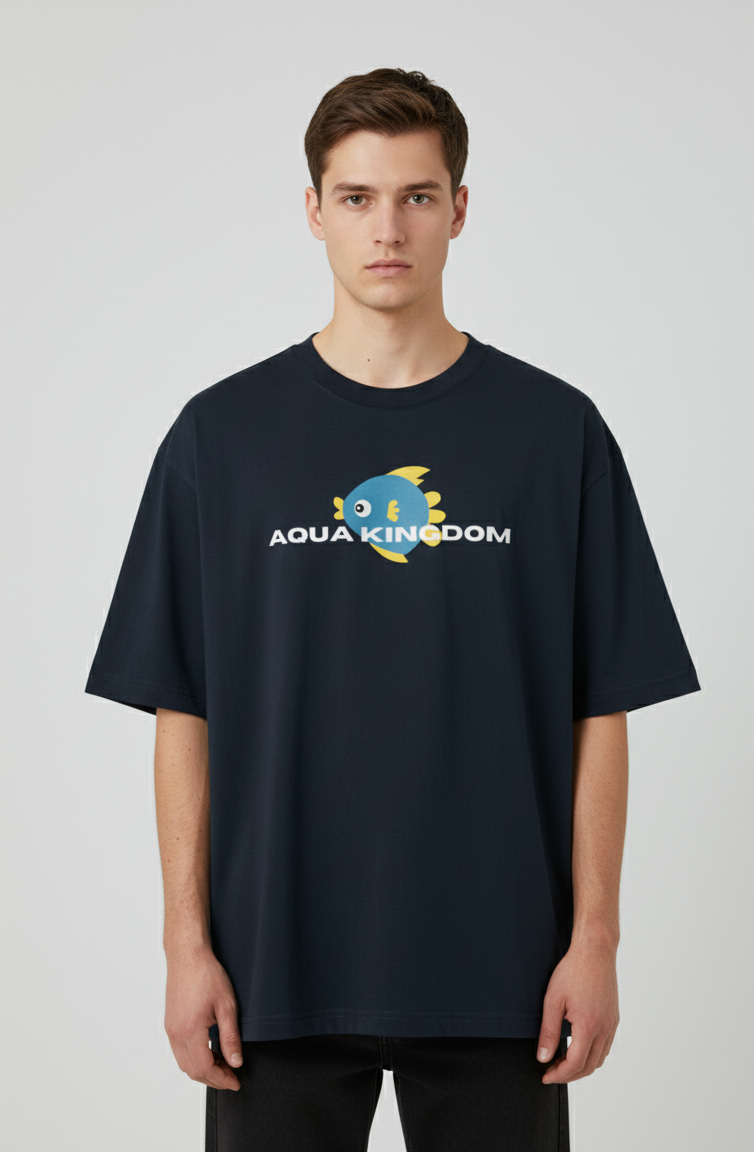"AQUA KINGDOM" Classic Oversized Graphic Printed T-shirt