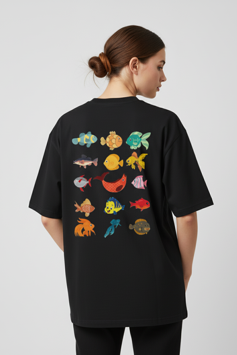 "AQUA KINGDOM" Classic Oversized Graphic Printed T-shirt