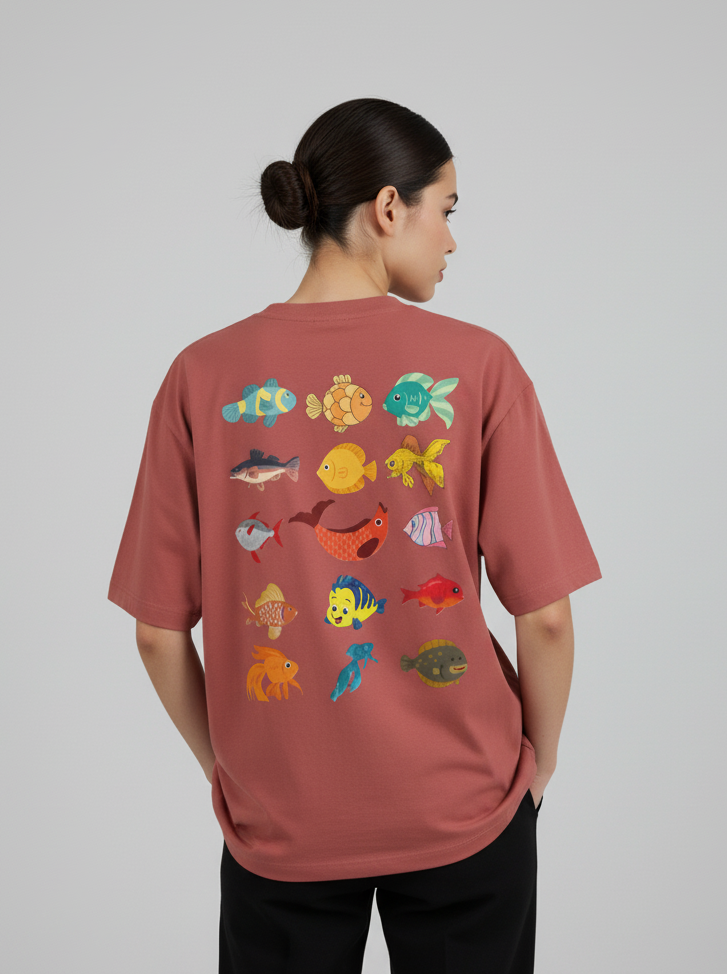"AQUA KINGDOM" Classic Oversized Graphic Printed T-shirt