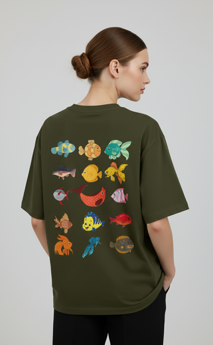 "AQUA KINGDOM" Classic Oversized Graphic Printed T-shirt