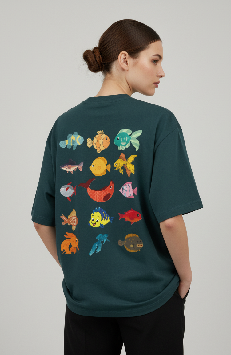"AQUA KINGDOM" Classic Oversized Graphic Printed T-shirt