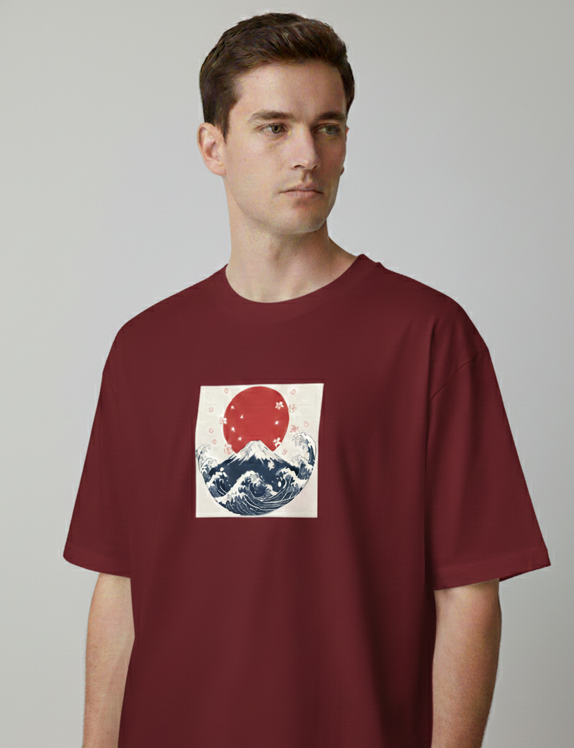 "MOUNTAIN" Classic Oversized Graphic Printed T-shirt