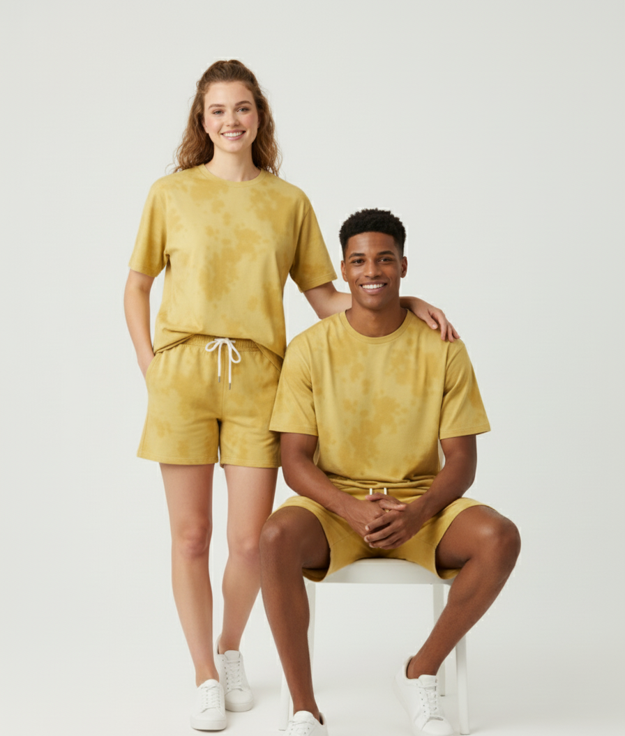 Tie Dye Co-ord : Yellow/White