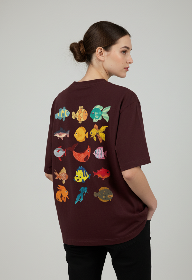 "AQUA KINGDOM" Classic Oversized Graphic Printed T-shirt