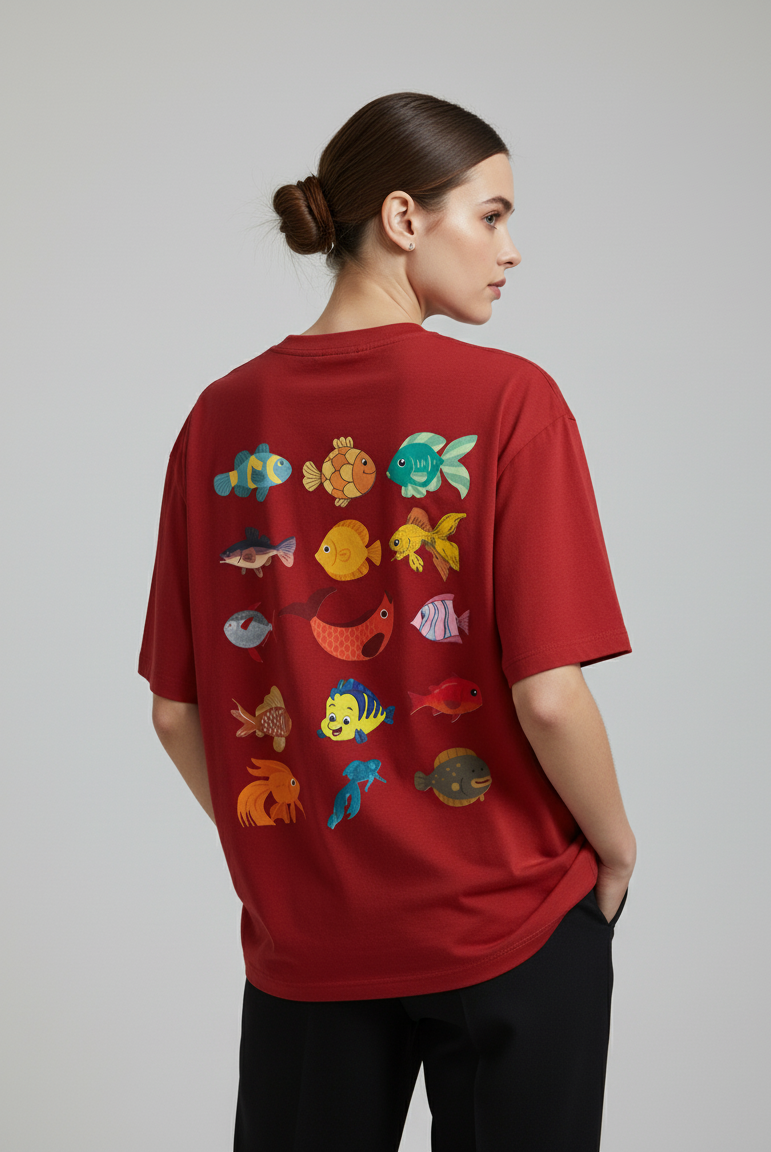 "AQUA KINGDOM" Classic Oversized Graphic Printed T-shirt