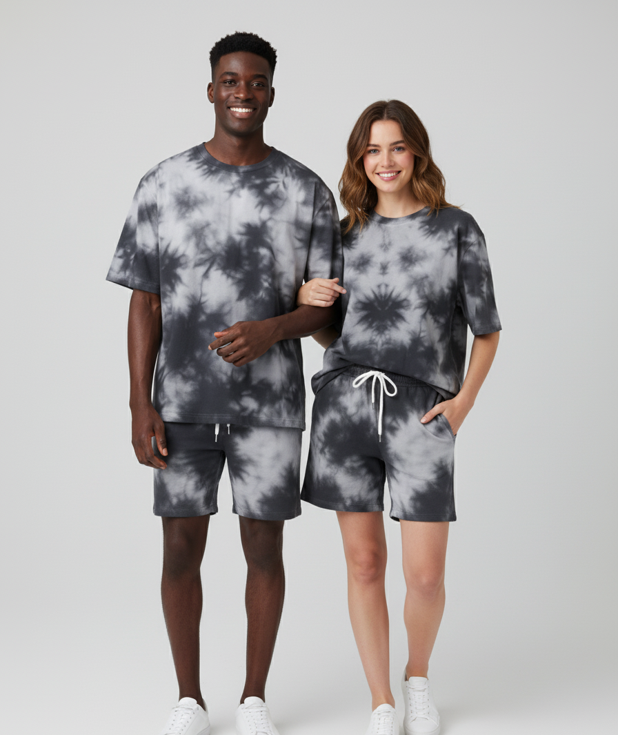 Tie Dye Co-ord : White/Black