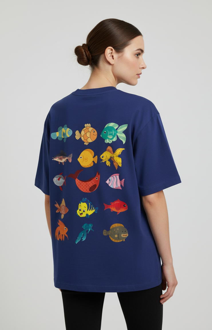 "AQUA KINGDOM" Classic Oversized Graphic Printed T-shirt