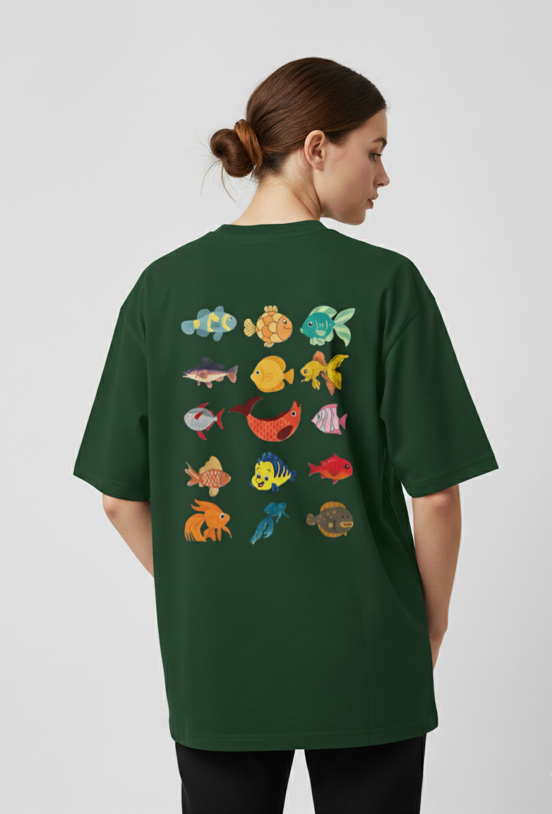 "AQUA KINGDOM" Classic Oversized Graphic Printed T-shirt