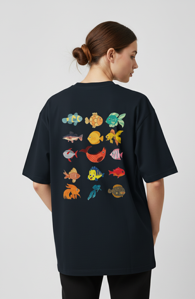 "AQUA KINGDOM" Classic Oversized Graphic Printed T-shirt