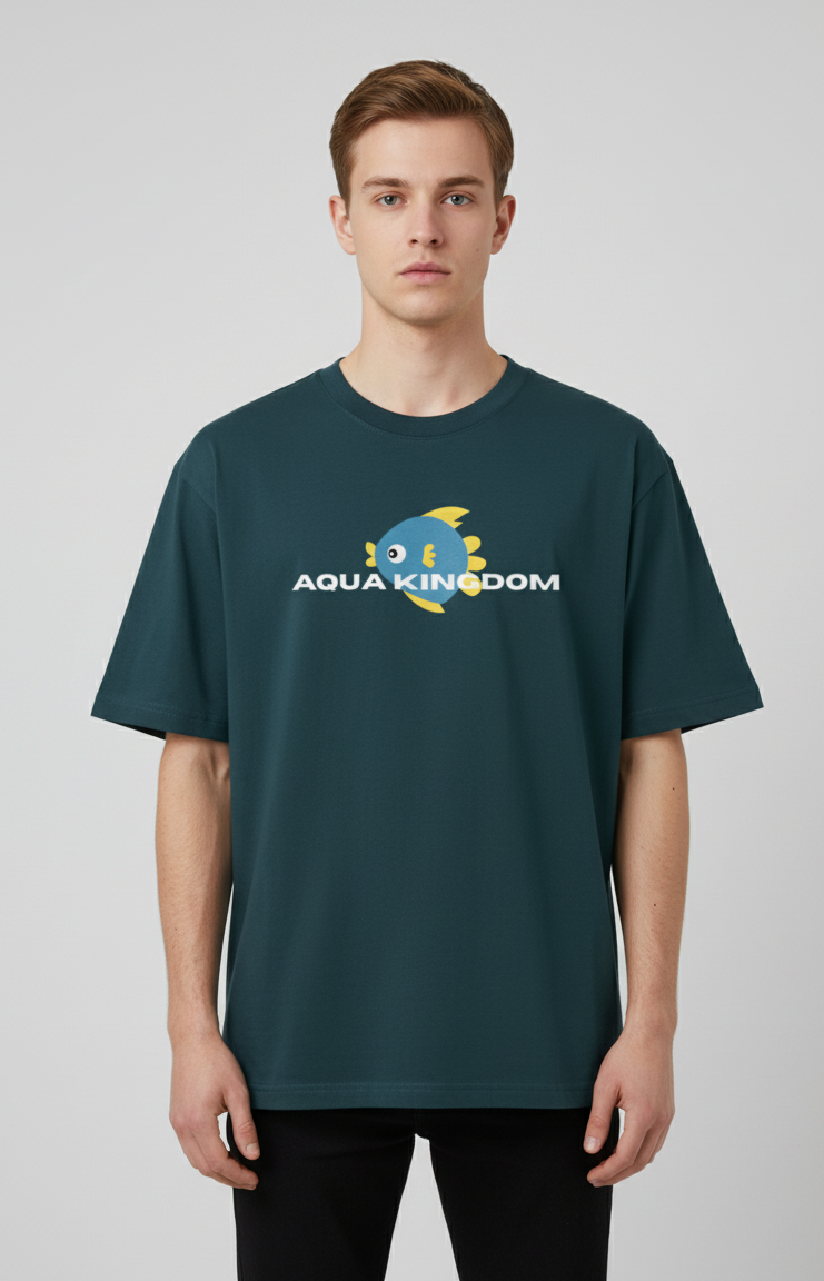 "AQUA KINGDOM" Classic Oversized Graphic Printed T-shirt