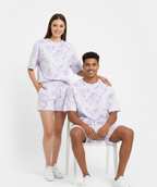 Tie Dye Co-ord : White/Lavender