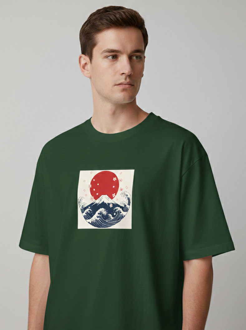 "MOUNTAIN" Classic Oversized Graphic Printed T-shirt