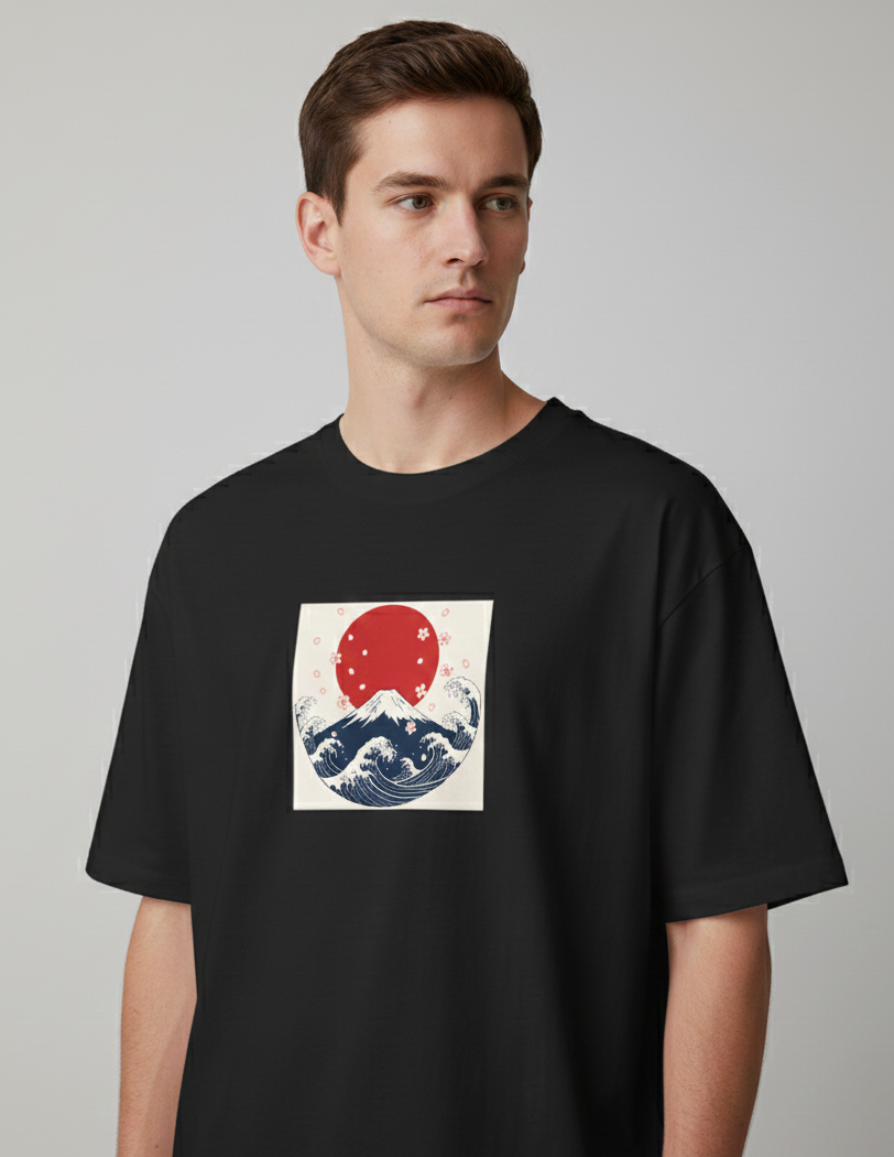 "MOUNTAIN" Classic Oversized Graphic Printed T-shirt