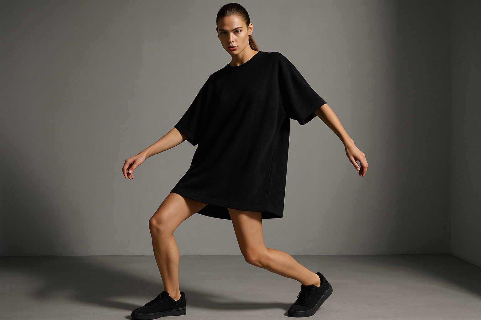Terry Oversized tee :BLACK