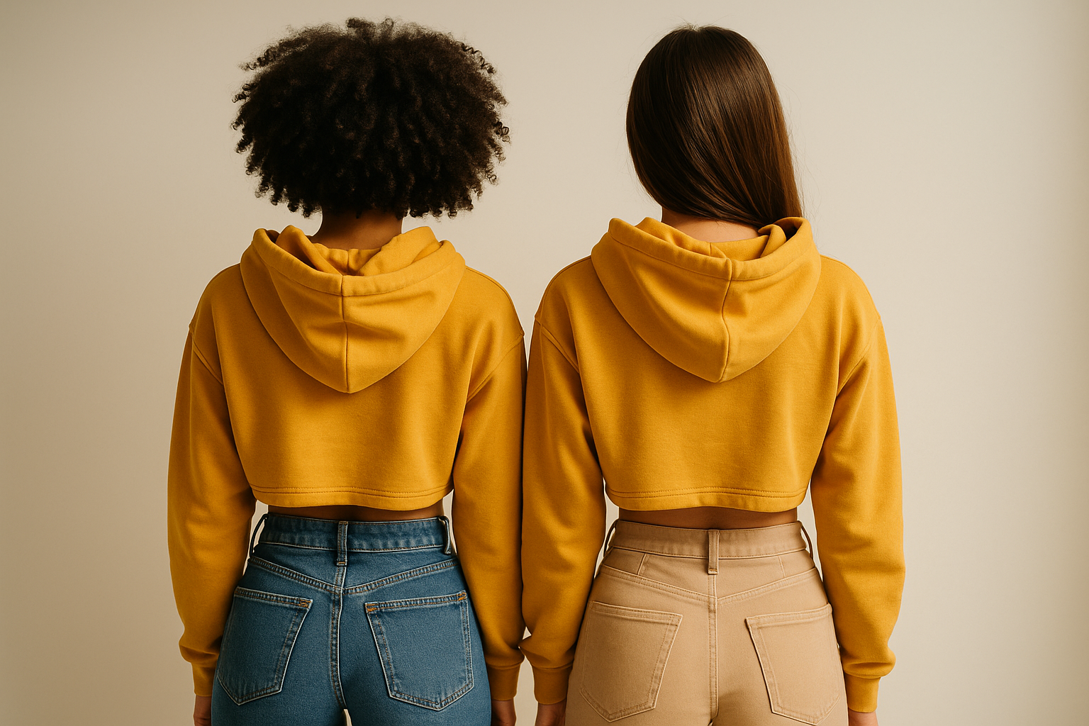 Crop hoodie :MUSTARD YELLOW