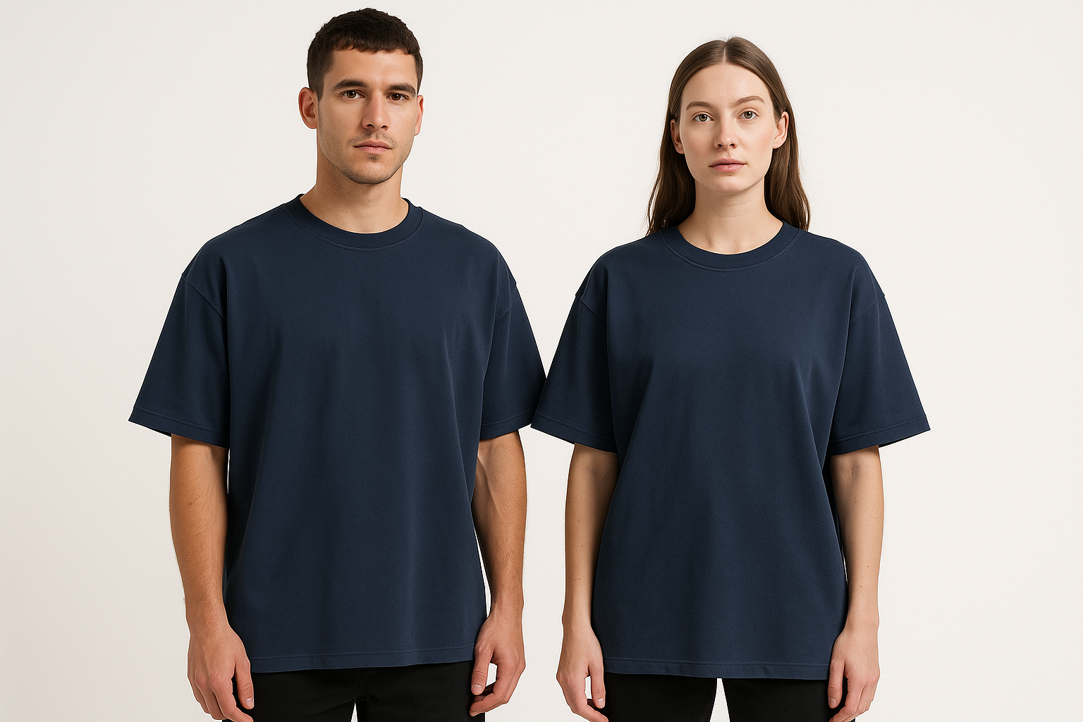 Classic oversized tee :NAVY BLUE