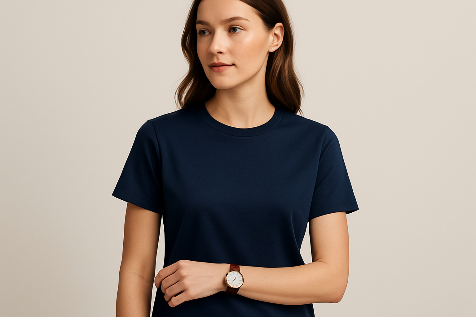 Supima prime tee :NAVY BLUE