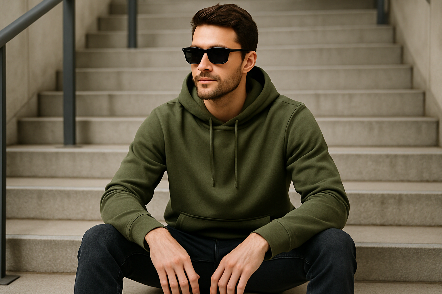 Premium Hoodie : OLIVE GREEN