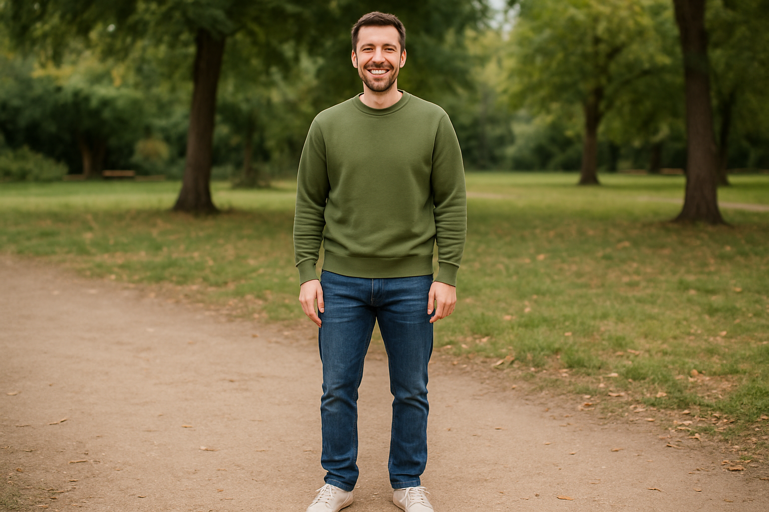 Heavy weight Sweatshirt : OLIVE GREEN