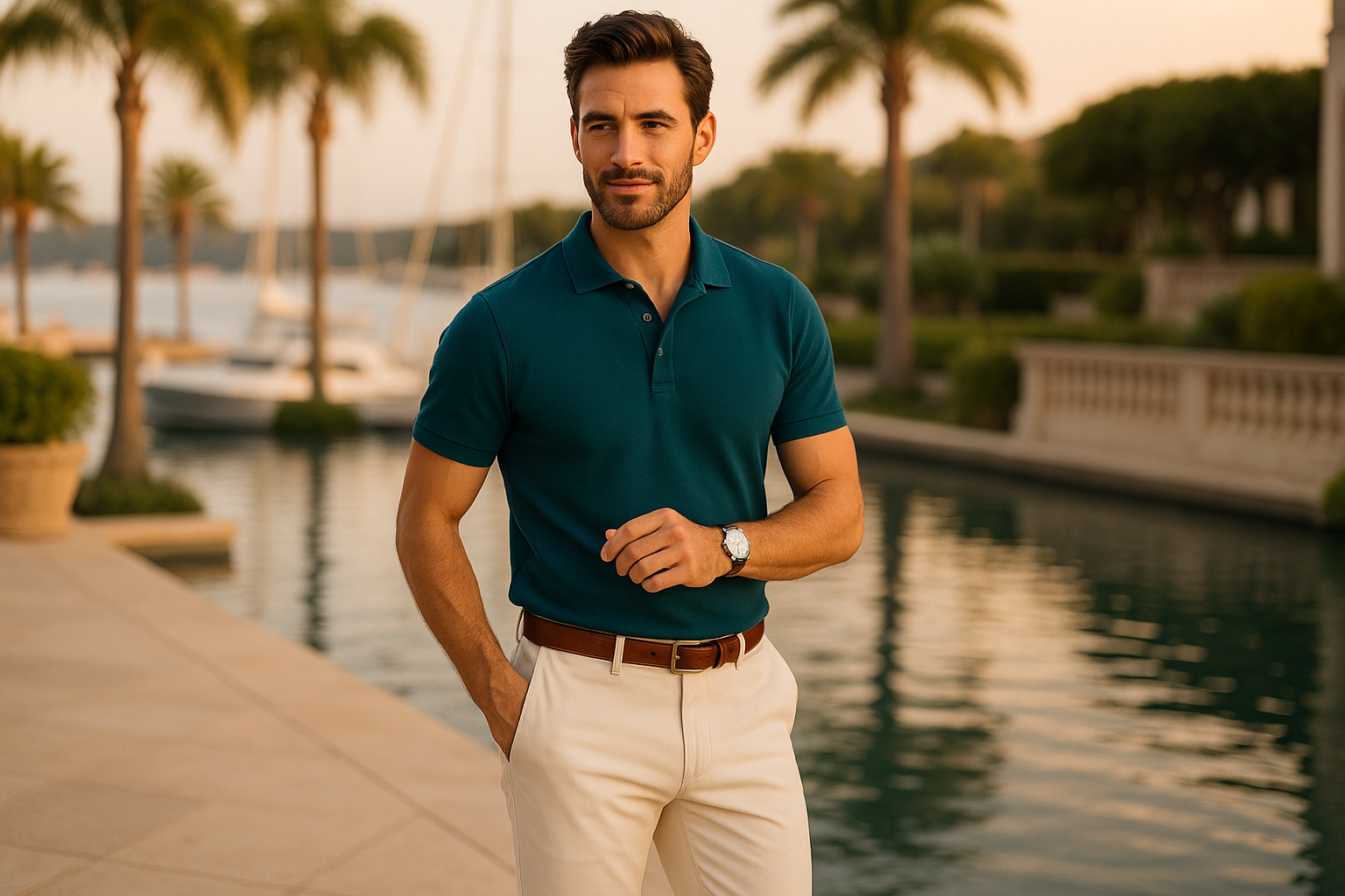 Classic Polo collar tee : PETROL BLUE