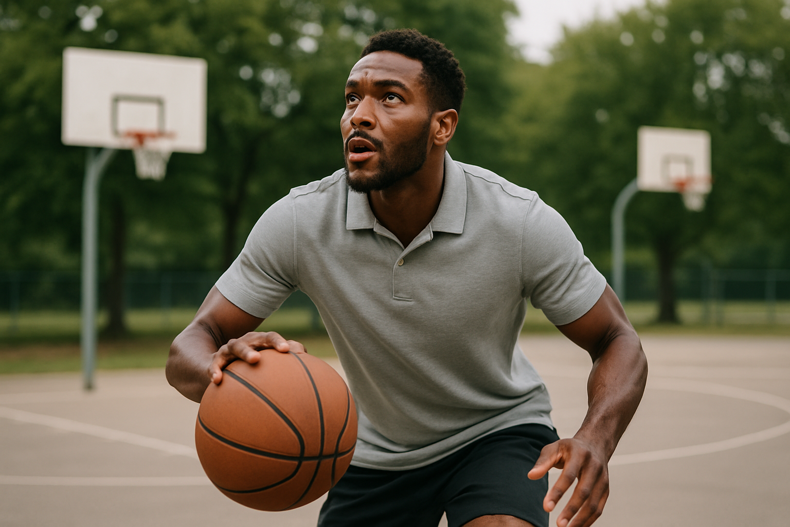 Classic Polo collar tee : GRAY