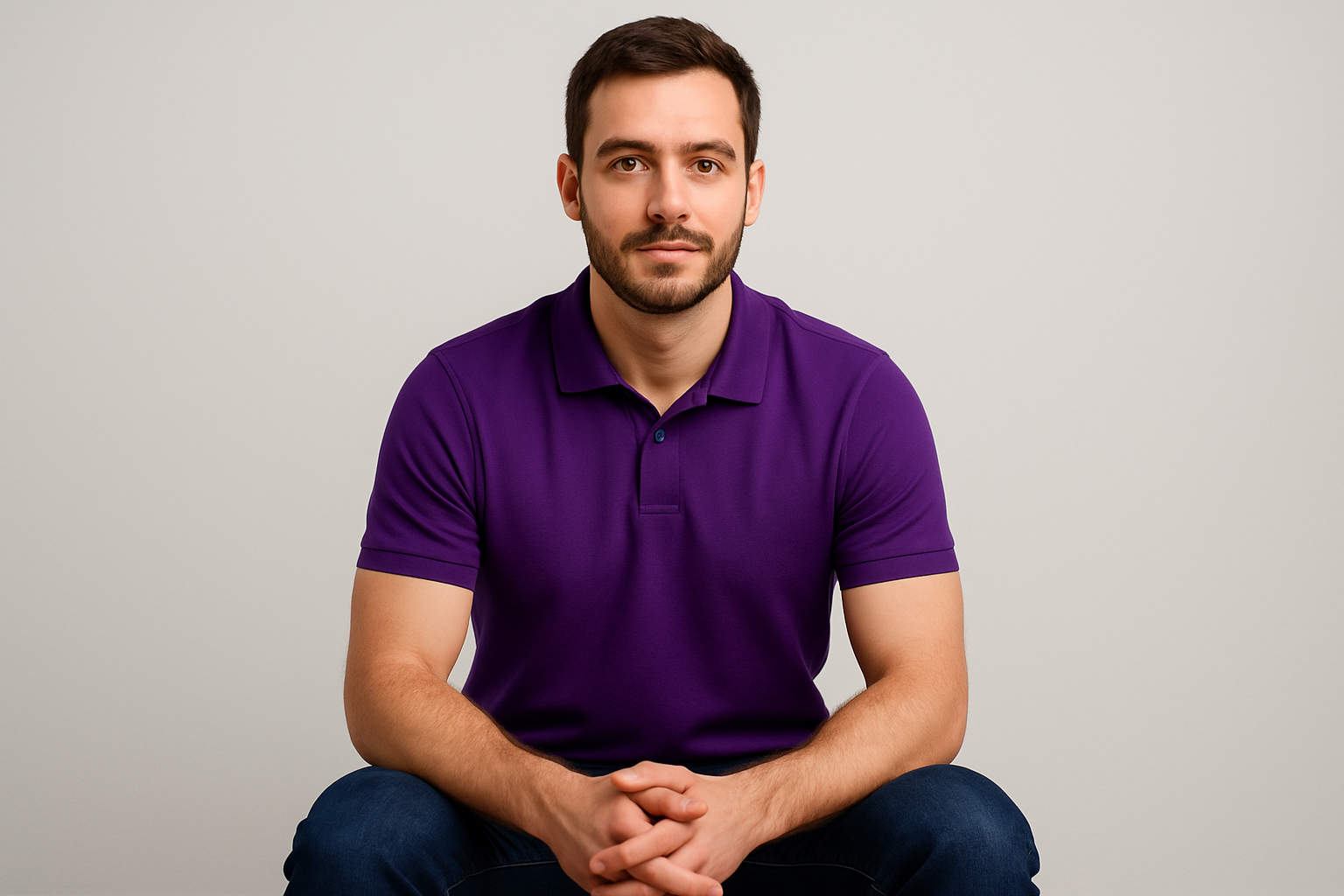 Classic Polo collar tee : PURPLE