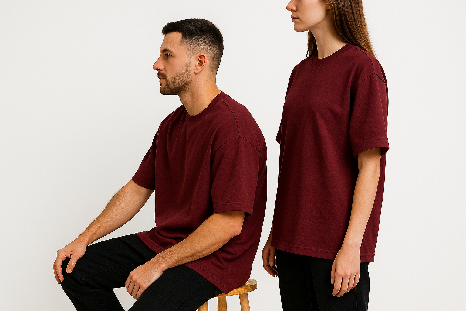 Classic oversized tee :MAROON